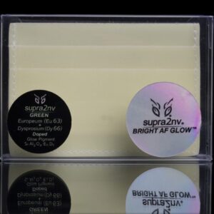A case of two different color eyeshadow samples.