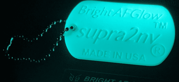 A neon tag that says " bright air supraz ".