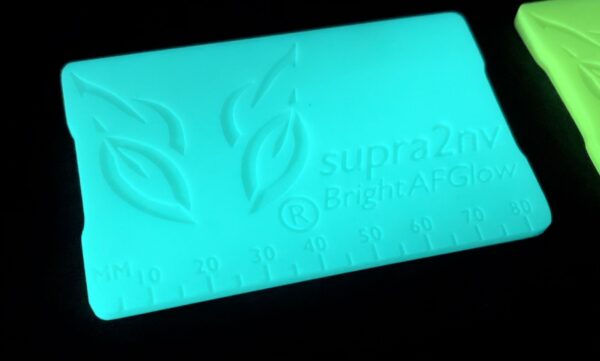 A close up of the back side of a soap bar