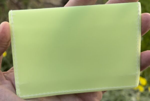 A person holding onto a green plastic case